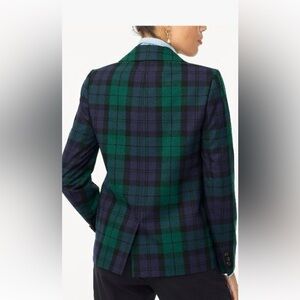 J. Crew Navy and Green Plaid Blazer
